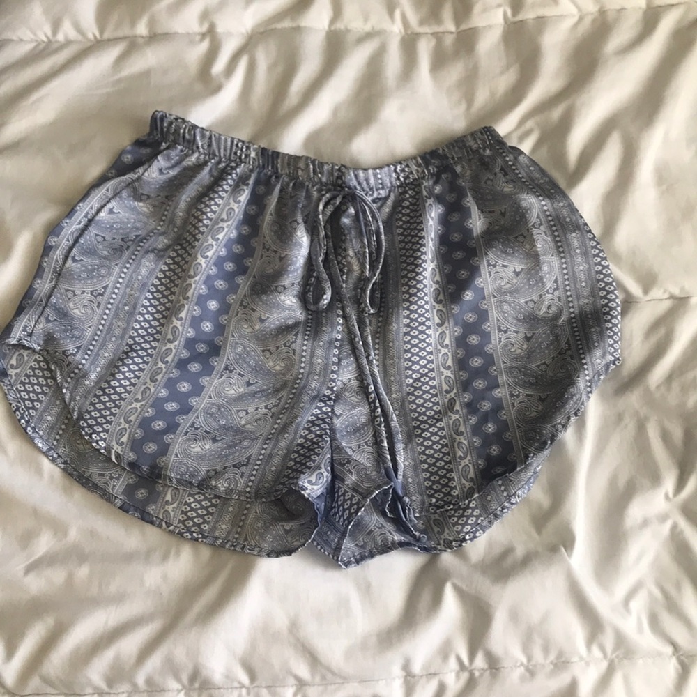 Light-Blue Silky Shorts